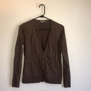 Ann Taylor LOFT Brown Shimmer Sweater